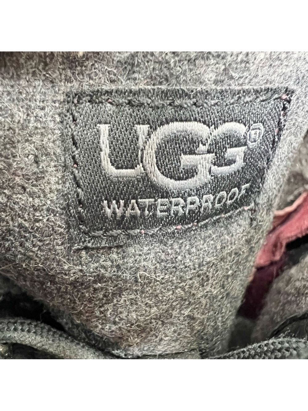 UGG Kesey waterproof black leather grey wool lined winter ankle snow boots 7.5 - Picture 10 of 13